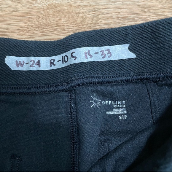 Aerie Waffle High Waist Bell Bottom Flare Leg Knit Pants | Sz S - Picture 4 of 8